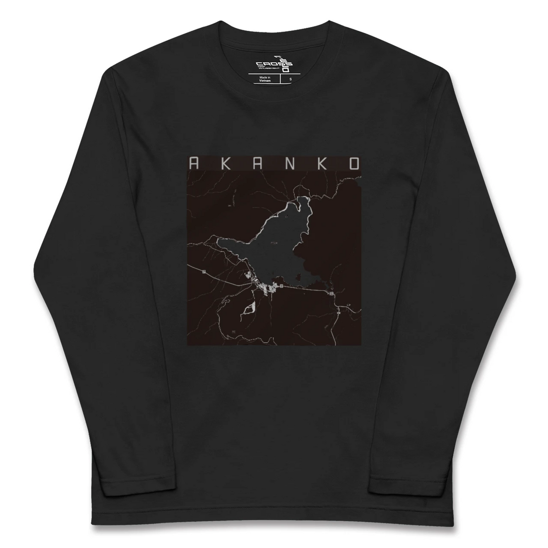 【阿寒湖（北海道）】地図柄ロングスリーブTシャツ