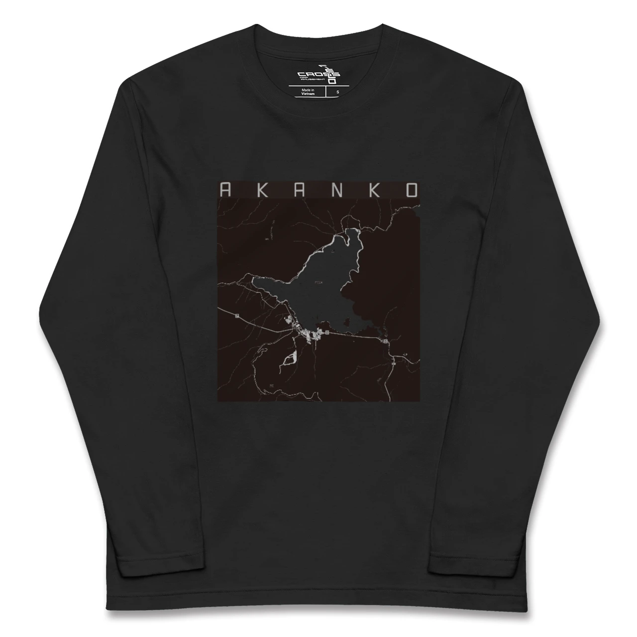 【阿寒湖（北海道）】地図柄ロングスリーブTシャツ