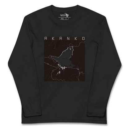 【阿寒湖（北海道）】地図柄ロングスリーブTシャツ