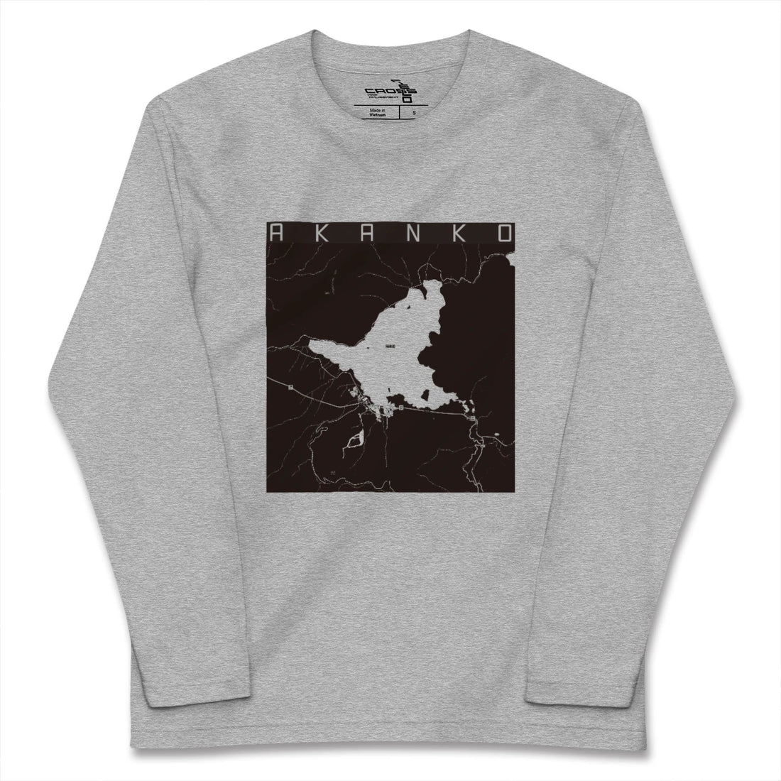 【阿寒湖（北海道）】地図柄ロングスリーブTシャツ