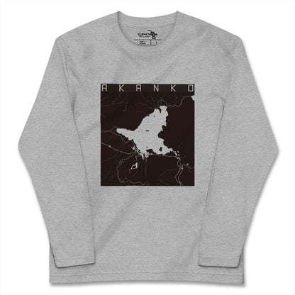 【阿寒湖（北海道）】地図柄ロングスリーブTシャツ