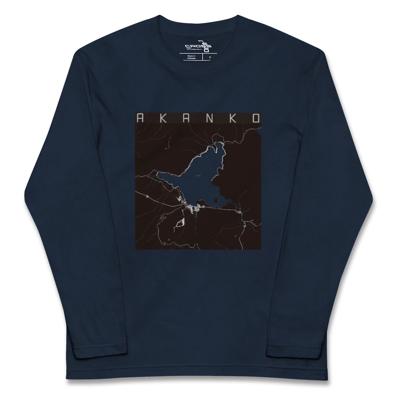 【阿寒湖（北海道）】地図柄ロングスリーブTシャツ