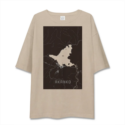 【阿寒湖（北海道）】地図柄ビッグシルエットTシャツ