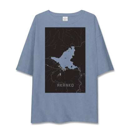 【阿寒湖（北海道）】地図柄ビッグシルエットTシャツ