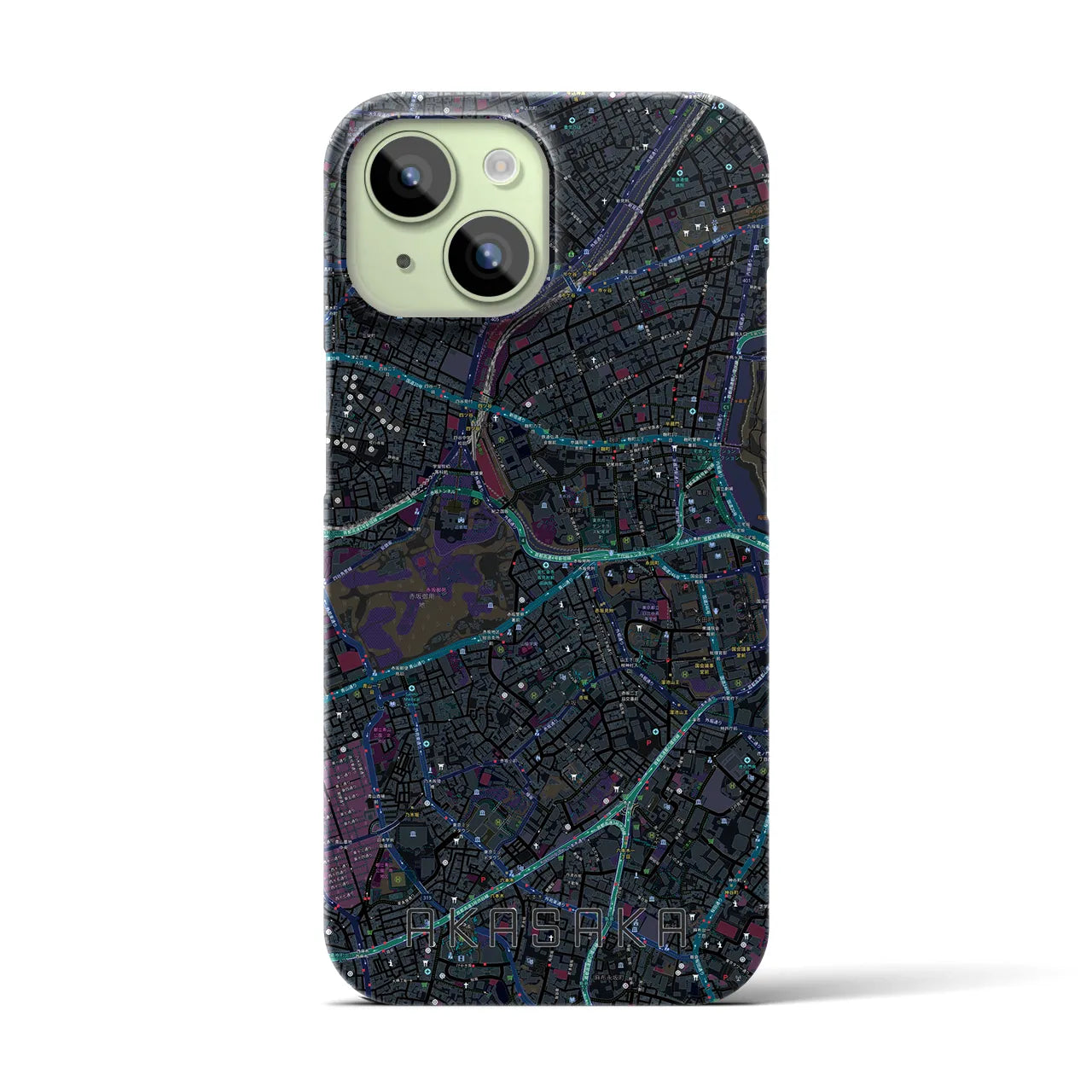 【赤坂（東京都）】地図柄iPhoneケース（バックカバータイプ）