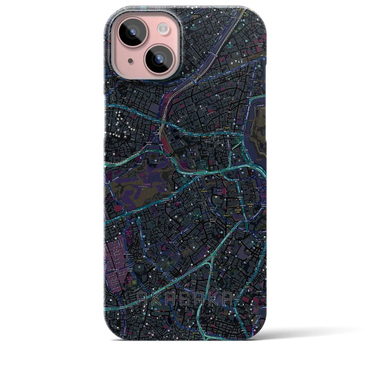 【赤坂（東京都）】地図柄iPhoneケース（バックカバータイプ）