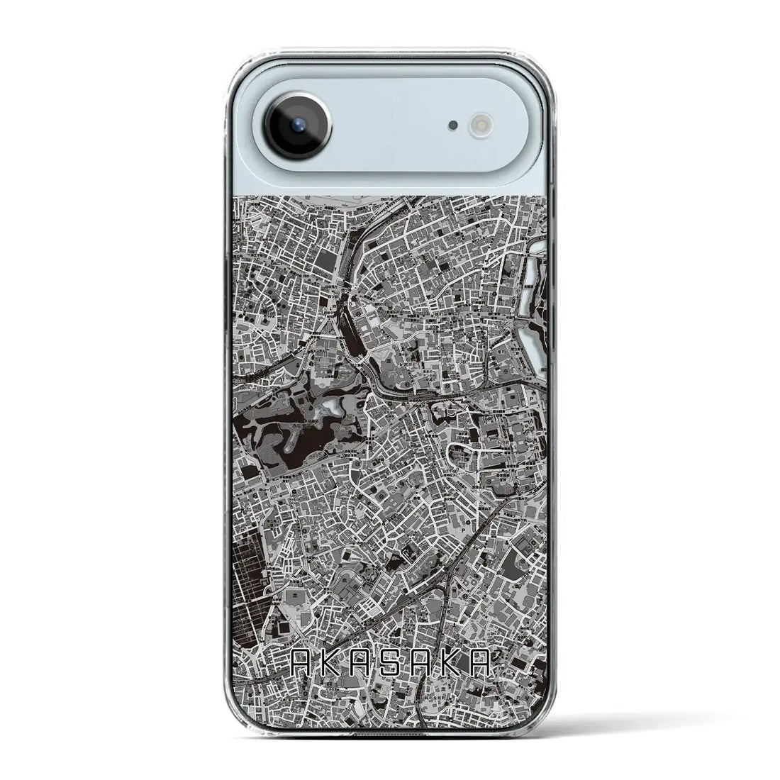 【赤坂（東京都）】地図柄iPhoneケース（クリアタイプ）モノトーン・iPhone 17 Pro Max 用