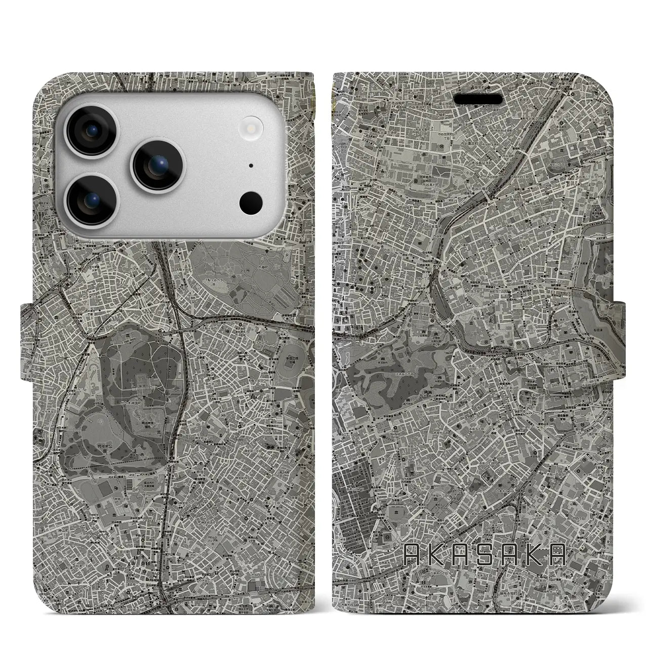 【赤坂（東京都）】地図柄iPhoneケース（手帳タイプ）