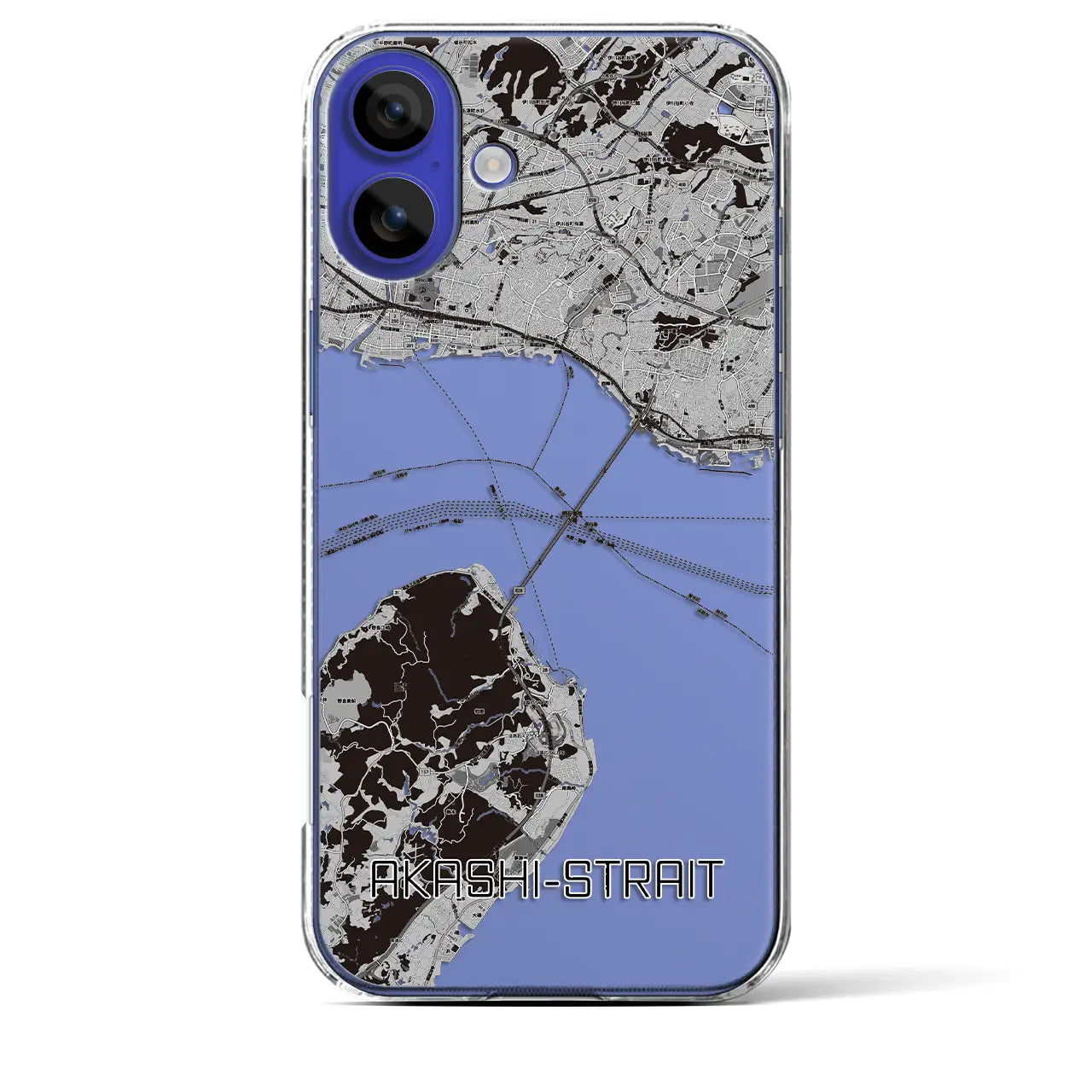 【明石海峡（兵庫県）】地図柄iPhoneケース（クリアタイプ）