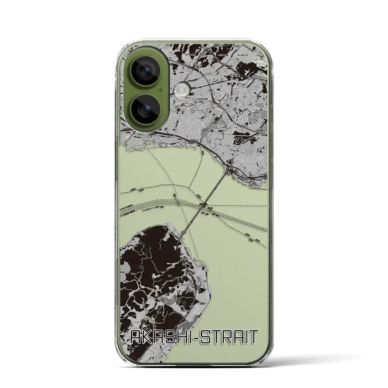 【明石海峡（兵庫県）】地図柄iPhoneケース（クリアタイプ）