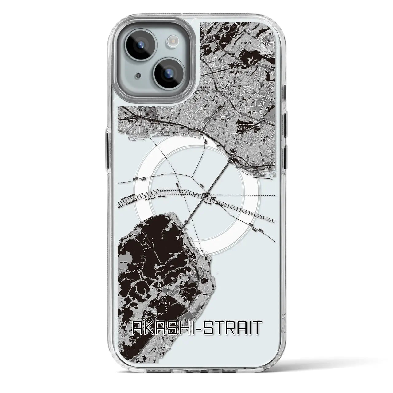 【明石海峡（兵庫県）】地図柄iPhoneケース（MagSafeタイプ）