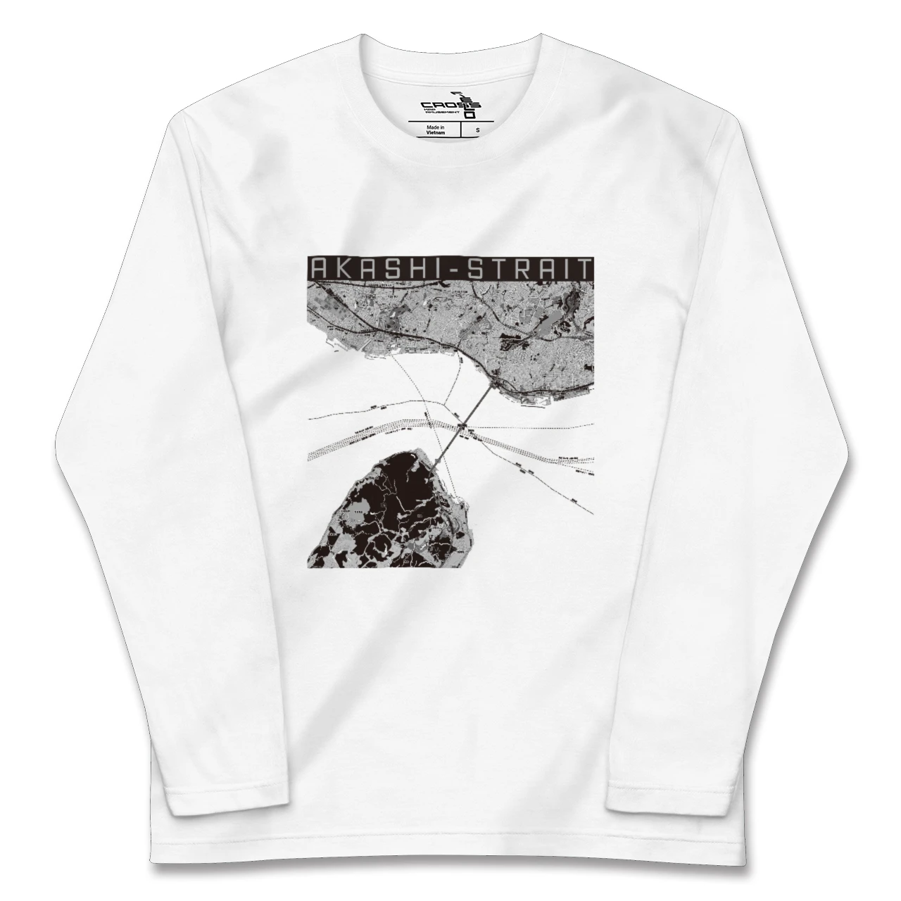 【明石海峡（兵庫県）】地図柄ロングスリーブTシャツ