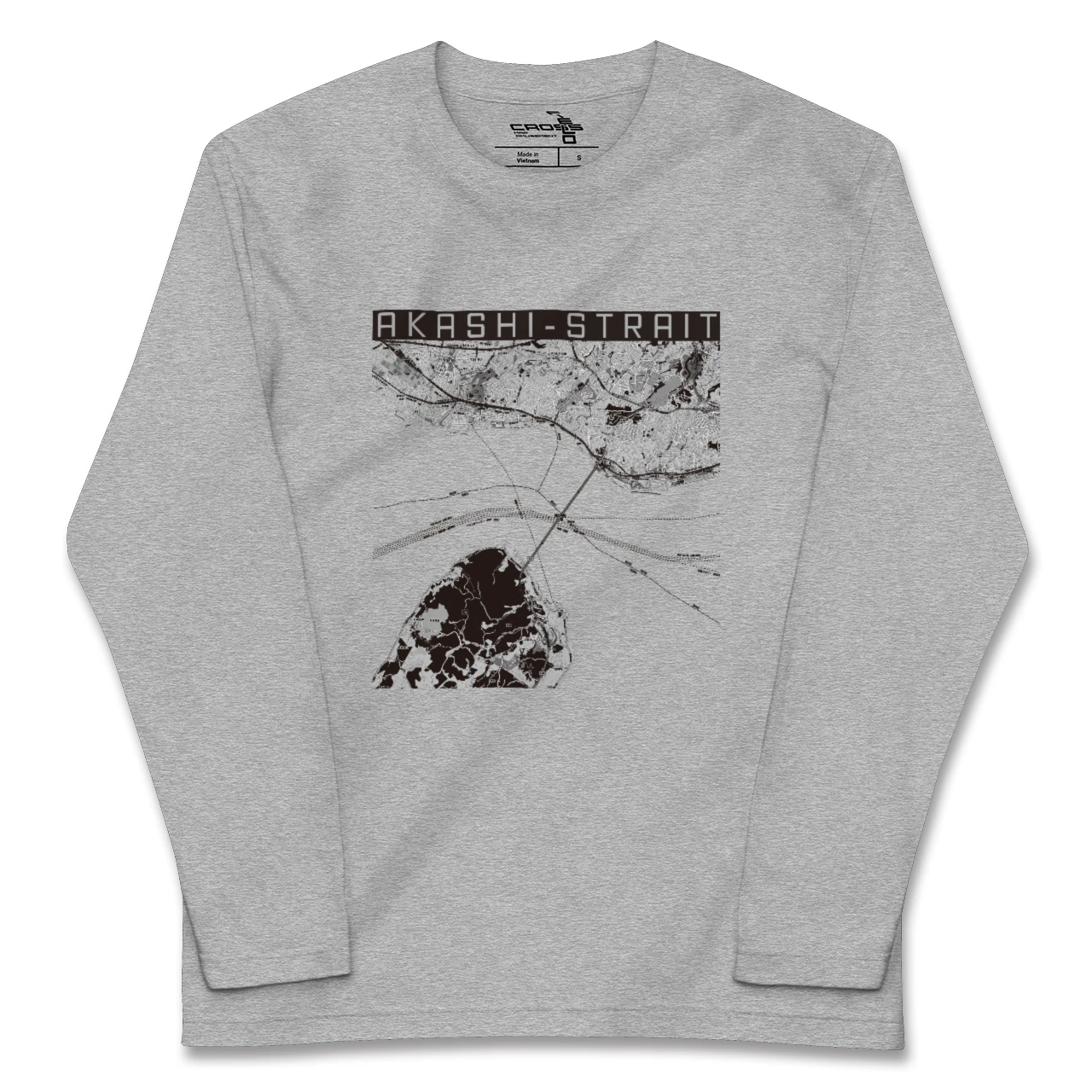 【明石海峡（兵庫県）】地図柄ロングスリーブTシャツ