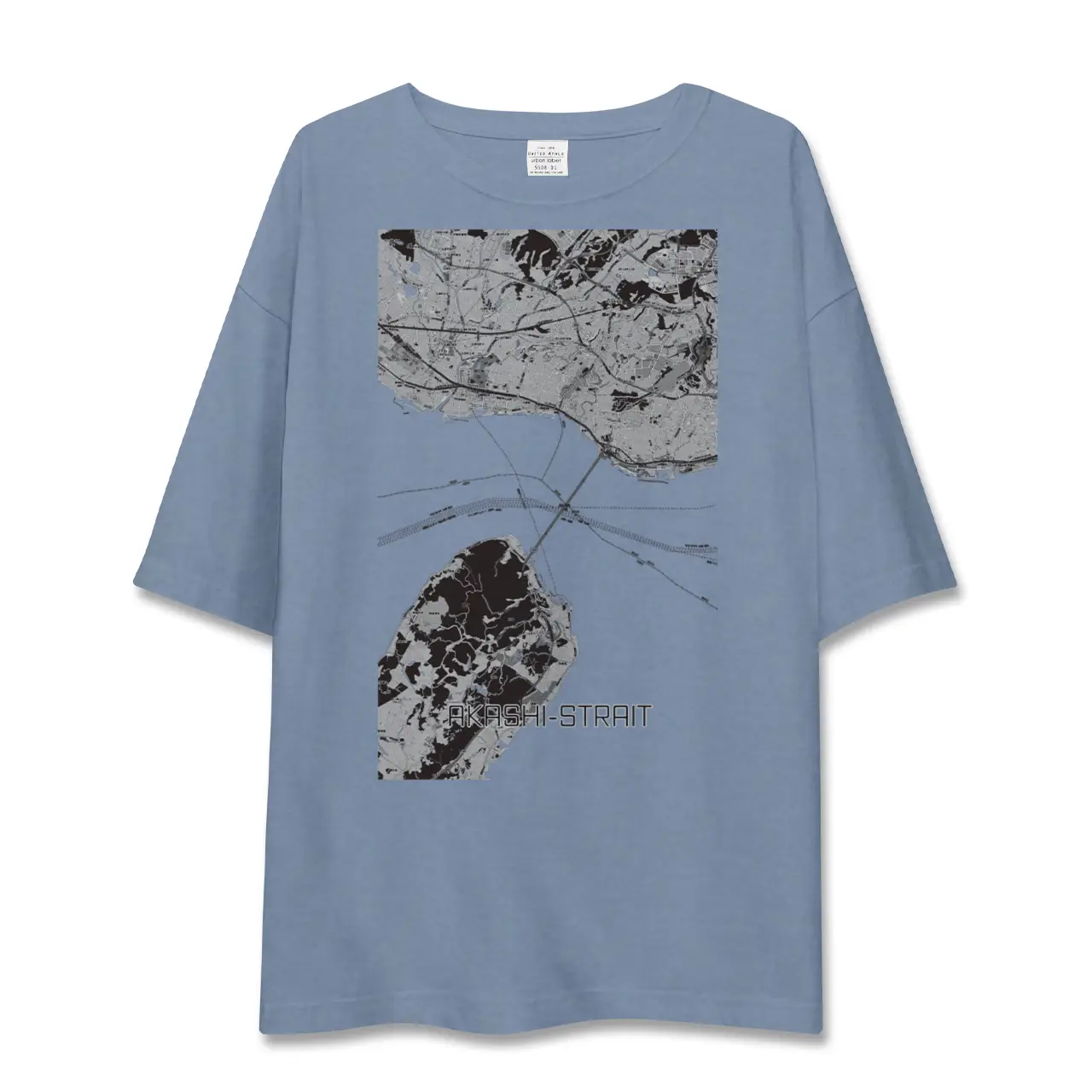 【明石海峡（兵庫県）】地図柄ビッグシルエットTシャツ