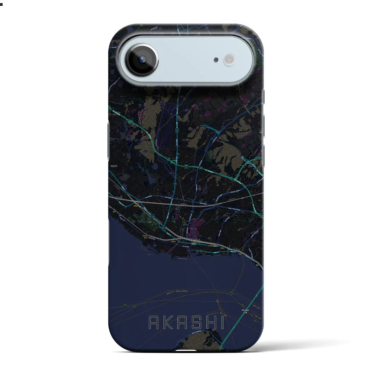 【明石（兵庫県）】地図柄iPhoneケース（バックカバータイプ）