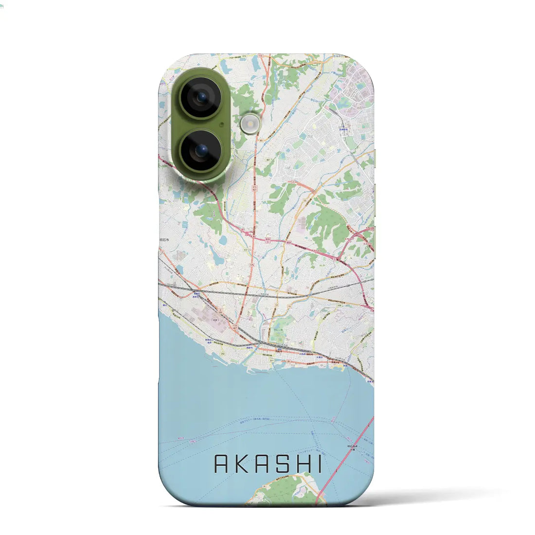 【明石(兵庫県)】地図柄iPhoneケース(バックカバータイプ)ブラック・iPhone 17 Pro Max 用