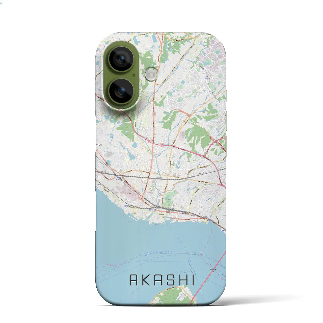 【明石（兵庫県）】地図柄iPhoneケース（バックカバータイプ）