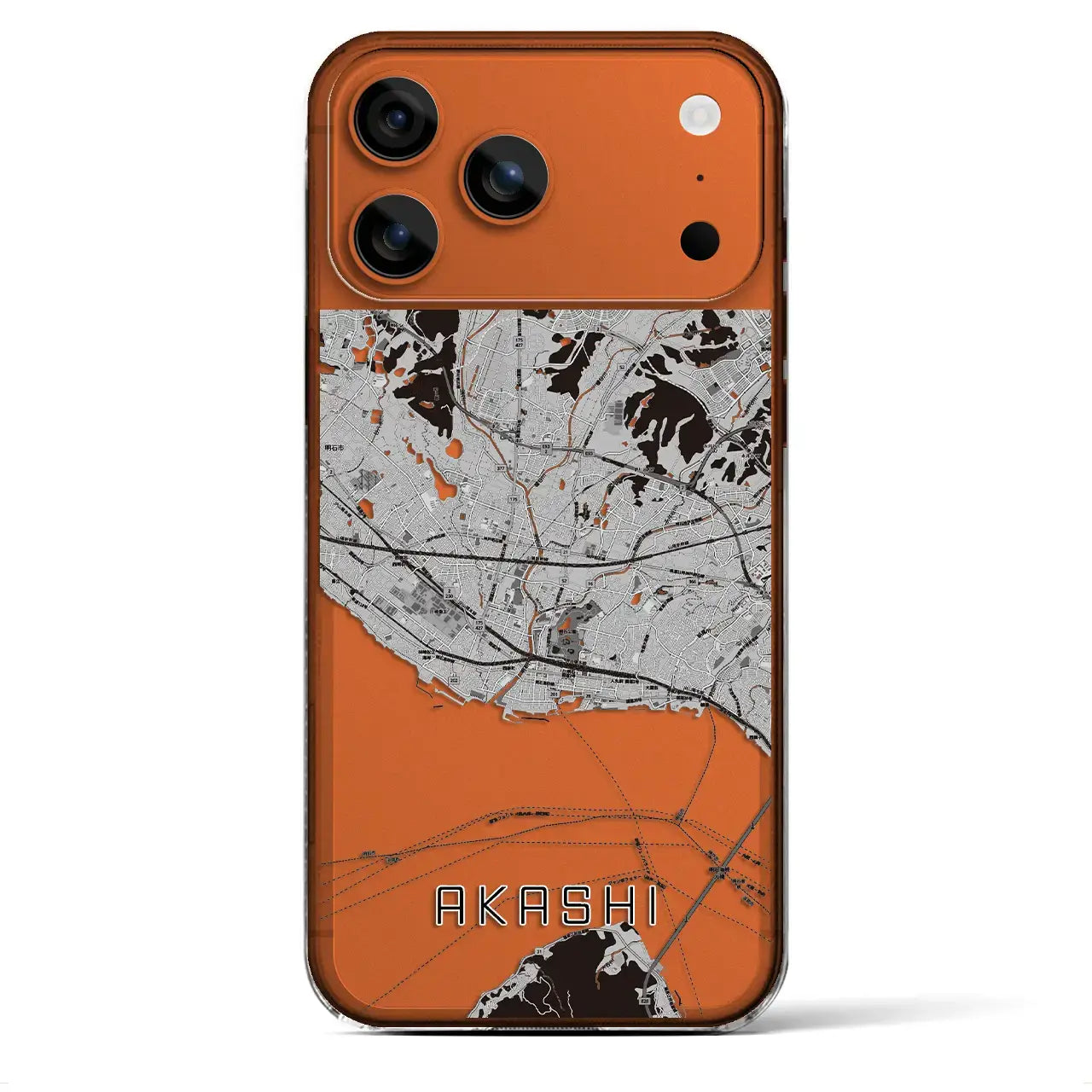 【明石（兵庫県）】地図柄iPhoneケース（クリアタイプ）
