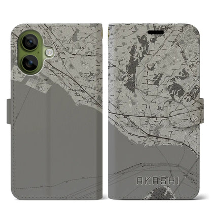 【明石（兵庫県）】地図柄iPhoneケース（手帳タイプ）