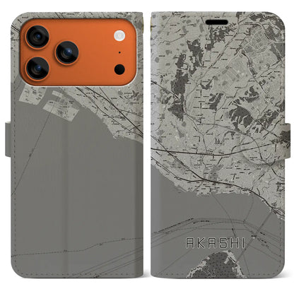 【明石（兵庫県）】地図柄iPhoneケース（手帳タイプ）