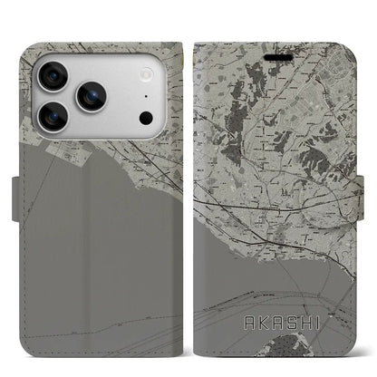 【明石（兵庫県）】地図柄iPhoneケース（手帳タイプ）