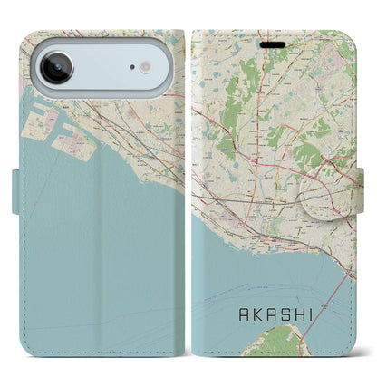 【明石（兵庫県）】地図柄iPhoneケース（手帳タイプ）