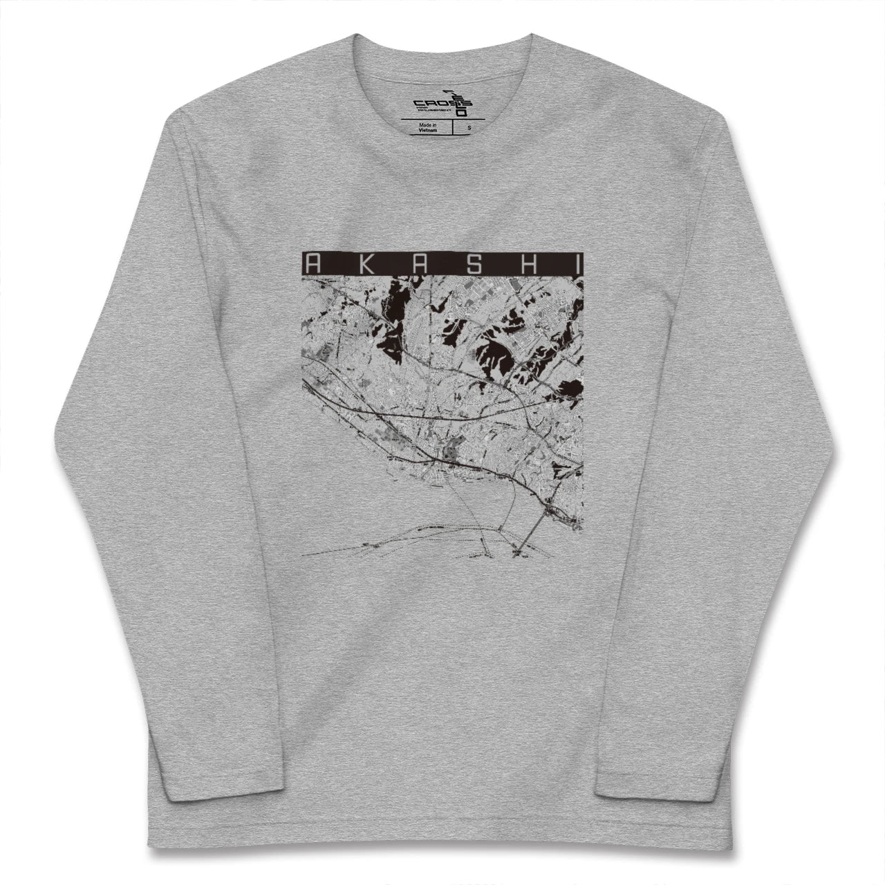 【明石（兵庫県）】地図柄ロングスリーブTシャツ