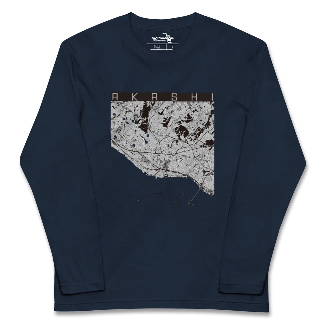 【明石(兵庫県)】地図柄ロングスリーブTシャツ