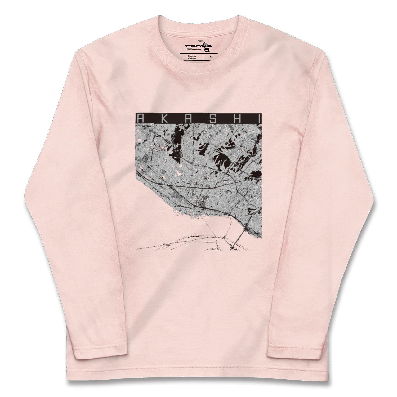 【明石（兵庫県）】地図柄ロングスリーブTシャツ