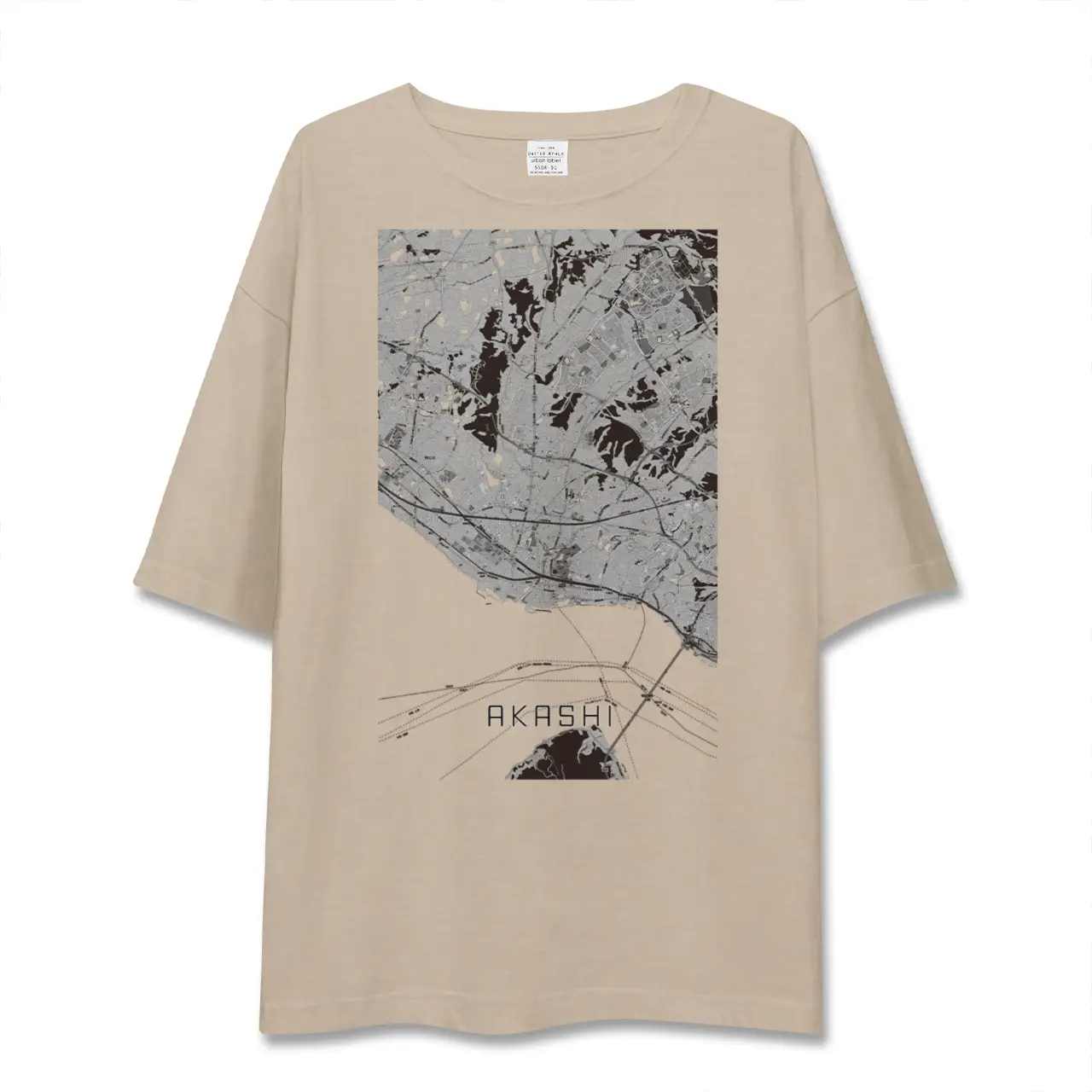 【明石（兵庫県）】地図柄ビッグシルエットTシャツ