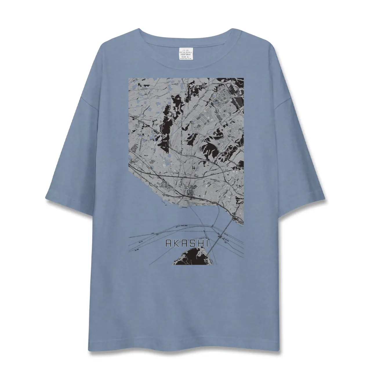 【明石（兵庫県）】地図柄ビッグシルエットTシャツ