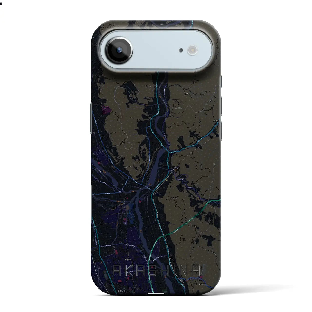 【明科（長野県）】地図柄iPhoneケース（バックカバータイプ）