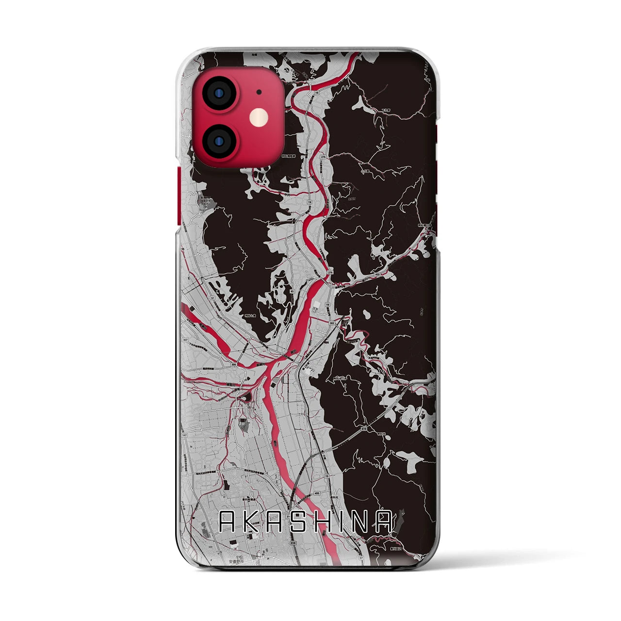 【明科（長野県）】地図柄iPhoneケース（クリアタイプ）
