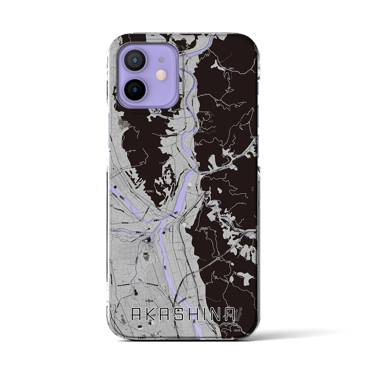 【明科（長野県）】地図柄iPhoneケース（クリアタイプ）