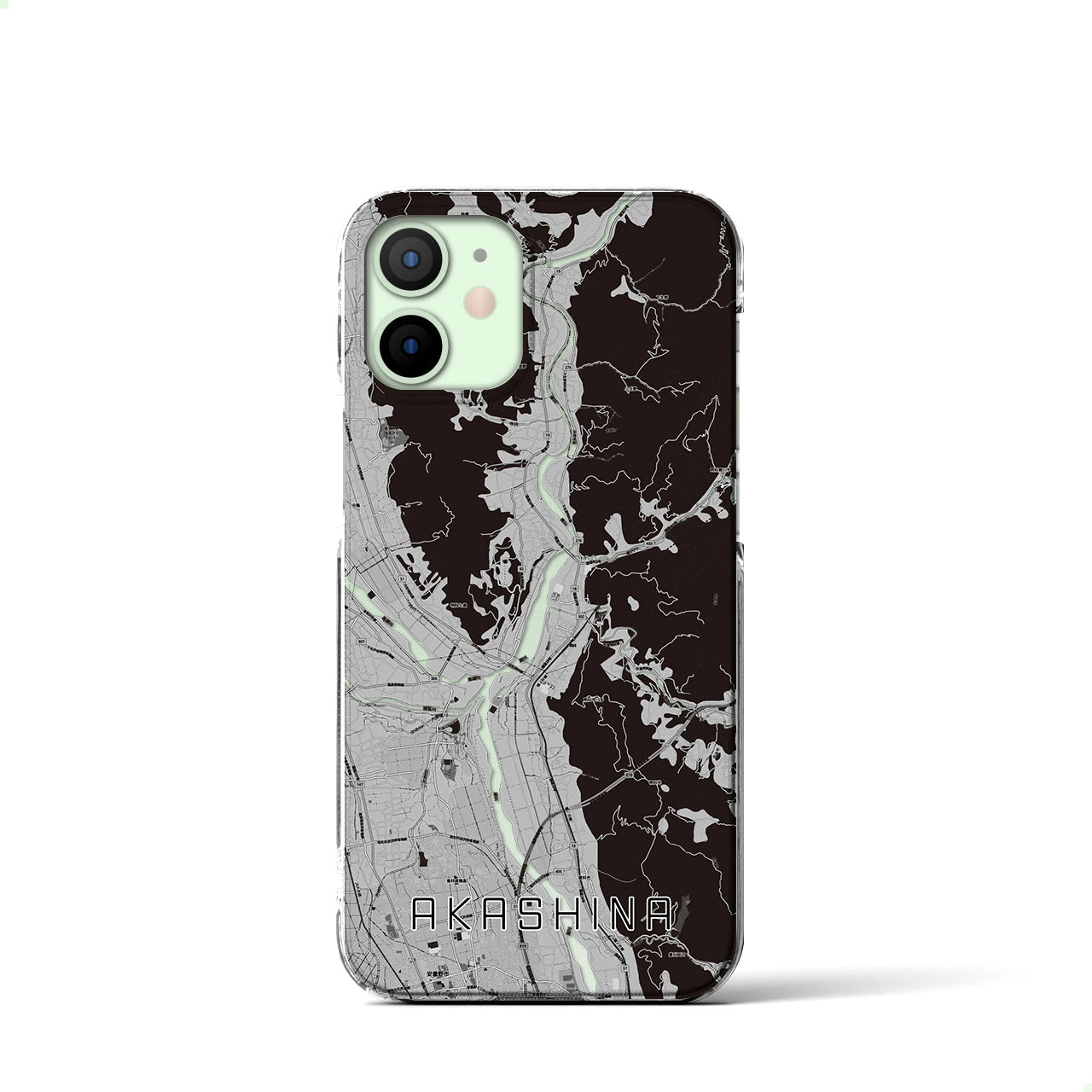 【明科（長野県）】地図柄iPhoneケース（クリアタイプ）