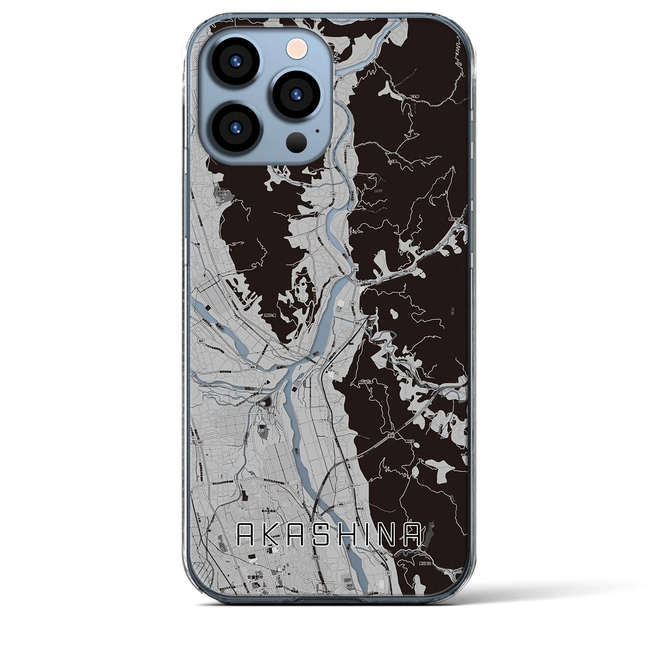 【明科（長野県）】地図柄iPhoneケース（クリアタイプ）