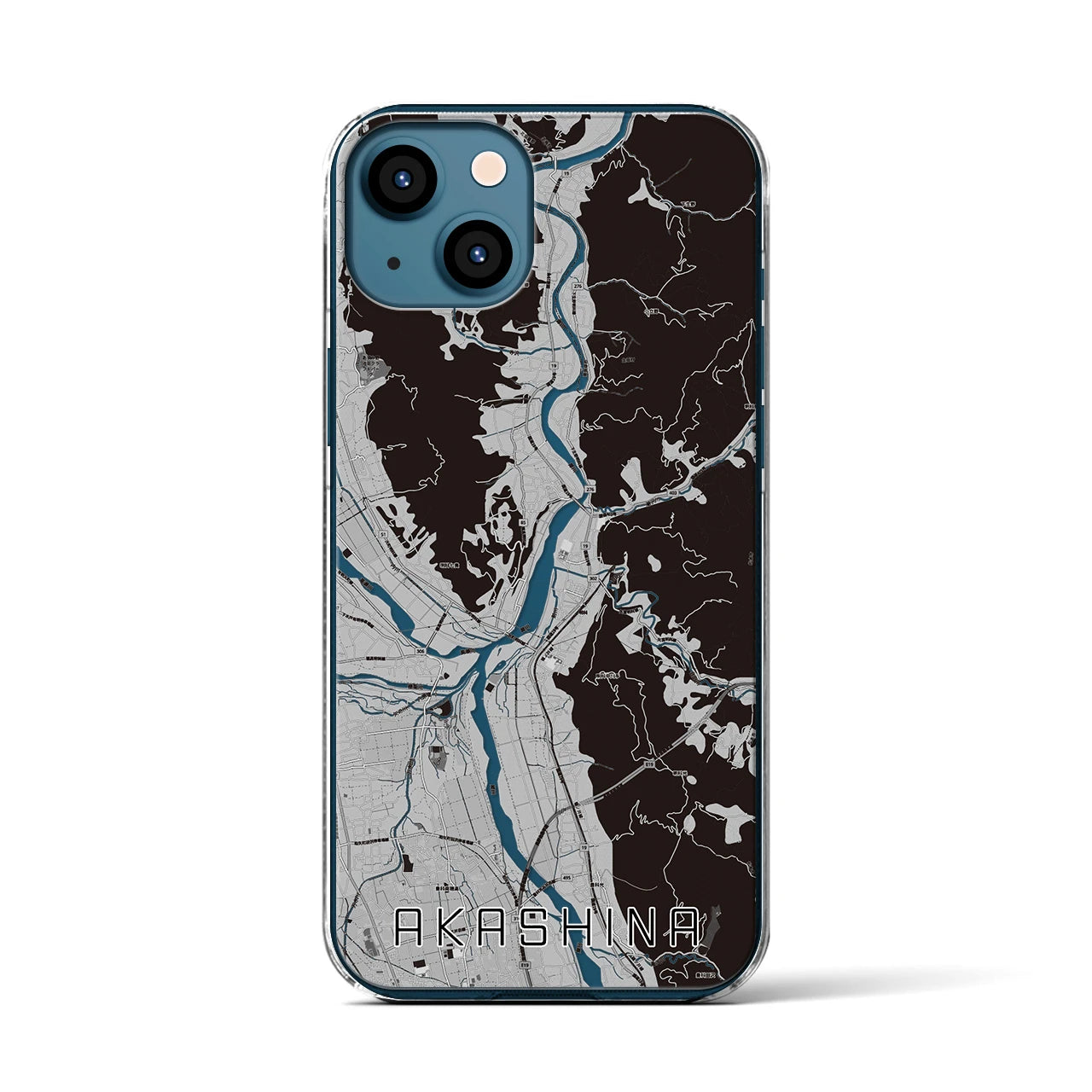 【明科（長野県）】地図柄iPhoneケース（クリアタイプ）