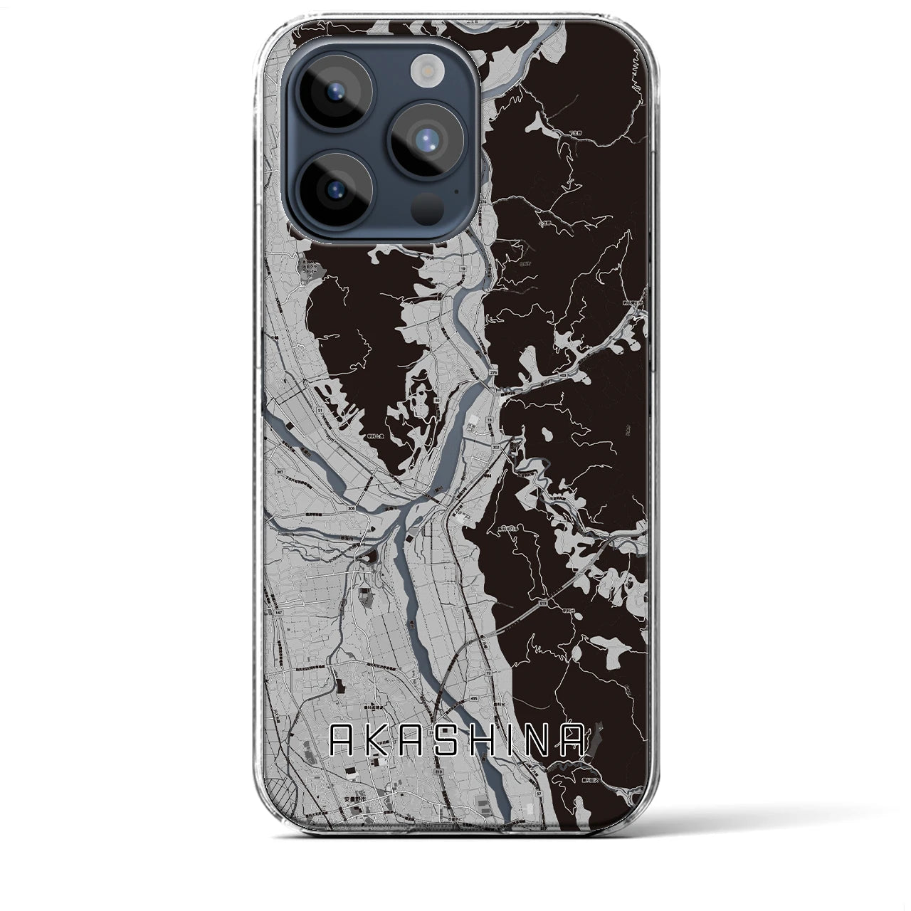 【明科（長野県）】地図柄iPhoneケース（クリアタイプ）