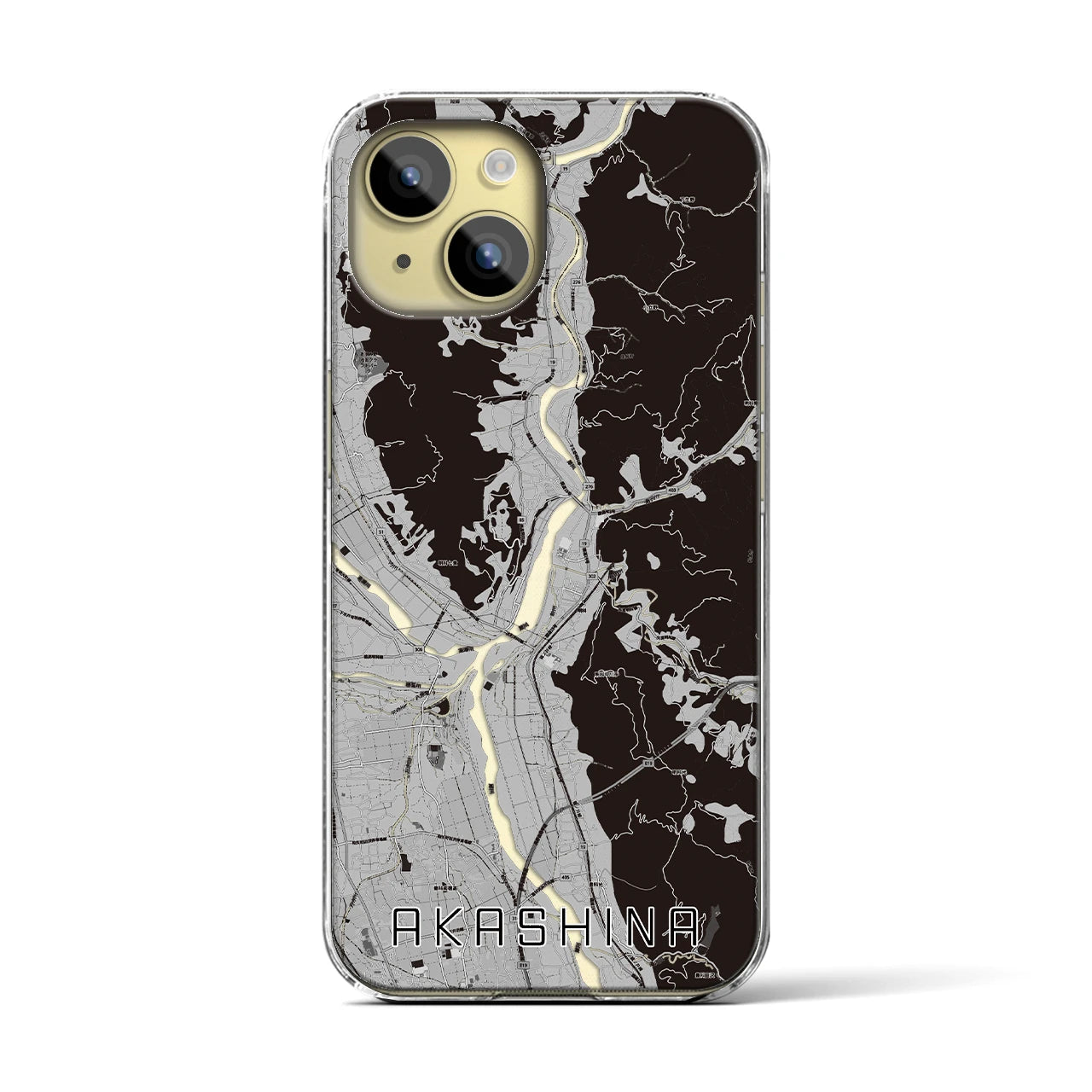 【明科（長野県）】地図柄iPhoneケース（クリアタイプ）