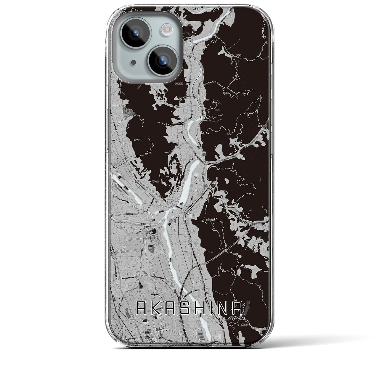 【明科（長野県）】地図柄iPhoneケース（クリアタイプ）