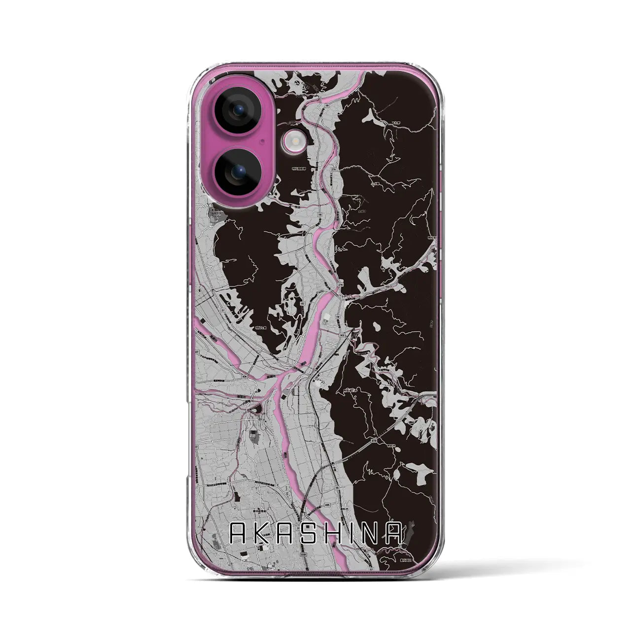【明科（長野県）】地図柄iPhoneケース（クリアタイプ）
