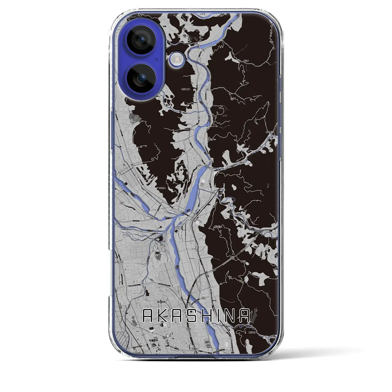 【明科（長野県）】地図柄iPhoneケース（クリアタイプ）
