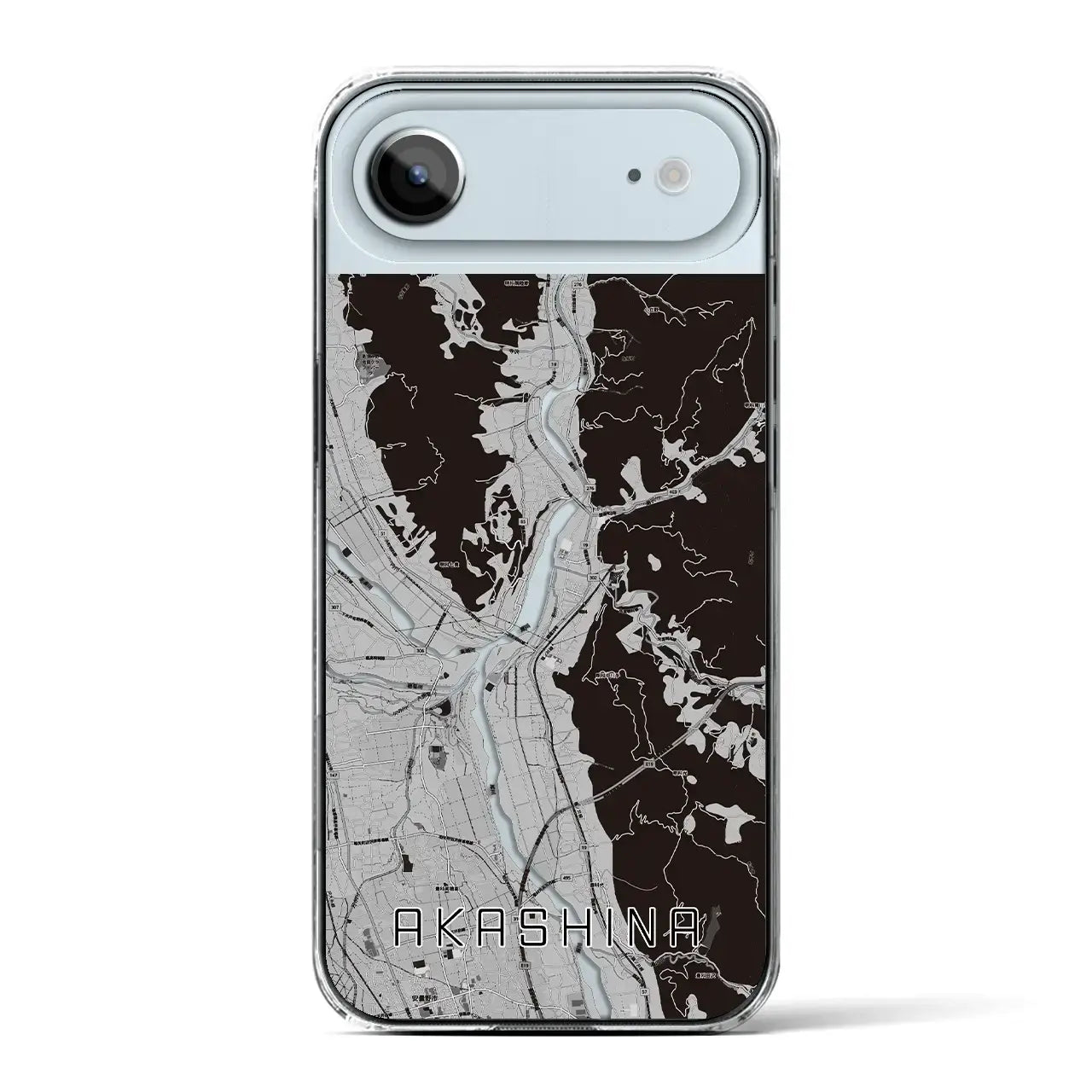 【明科（長野県）】地図柄iPhoneケース（クリアタイプ）