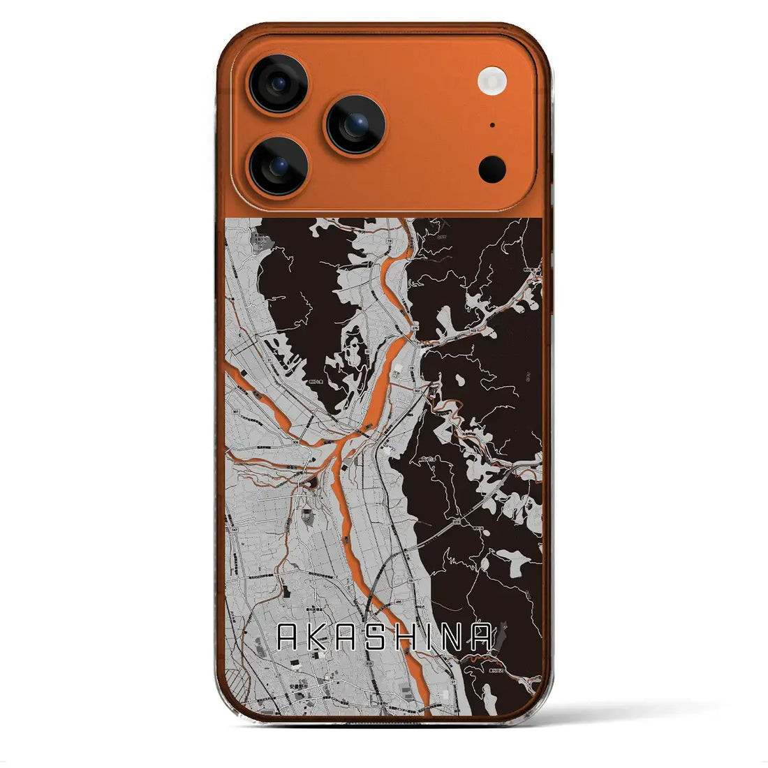 【明科（長野県）】地図柄iPhoneケース（クリアタイプ）