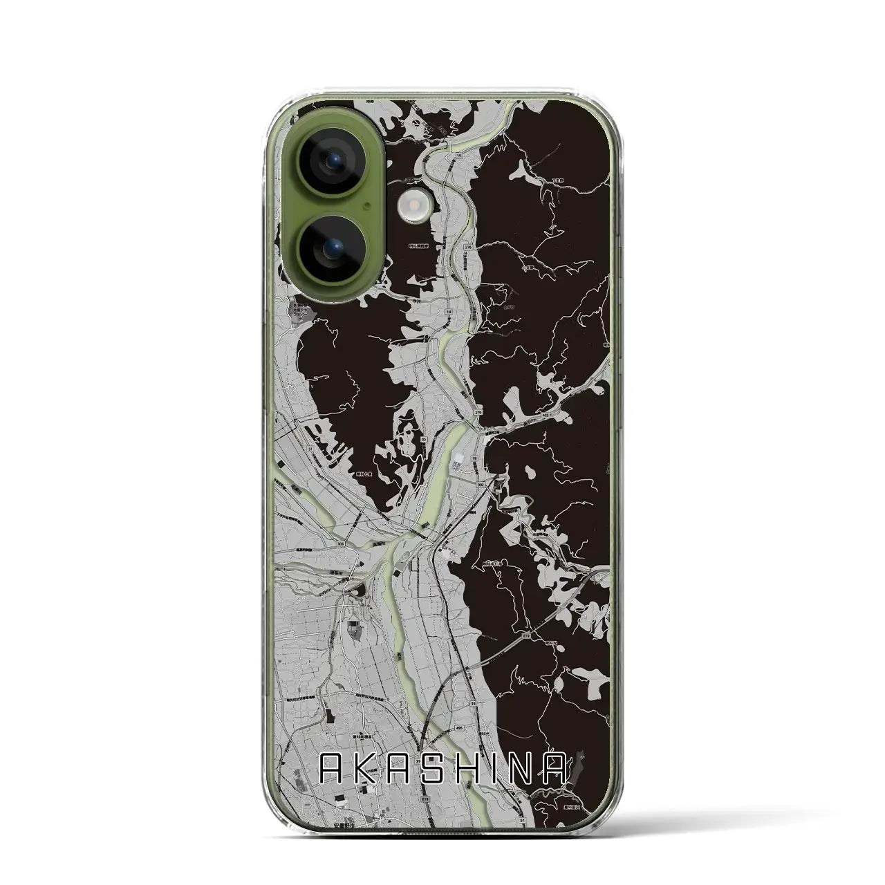 【明科（長野県）】地図柄iPhoneケース（クリアタイプ）