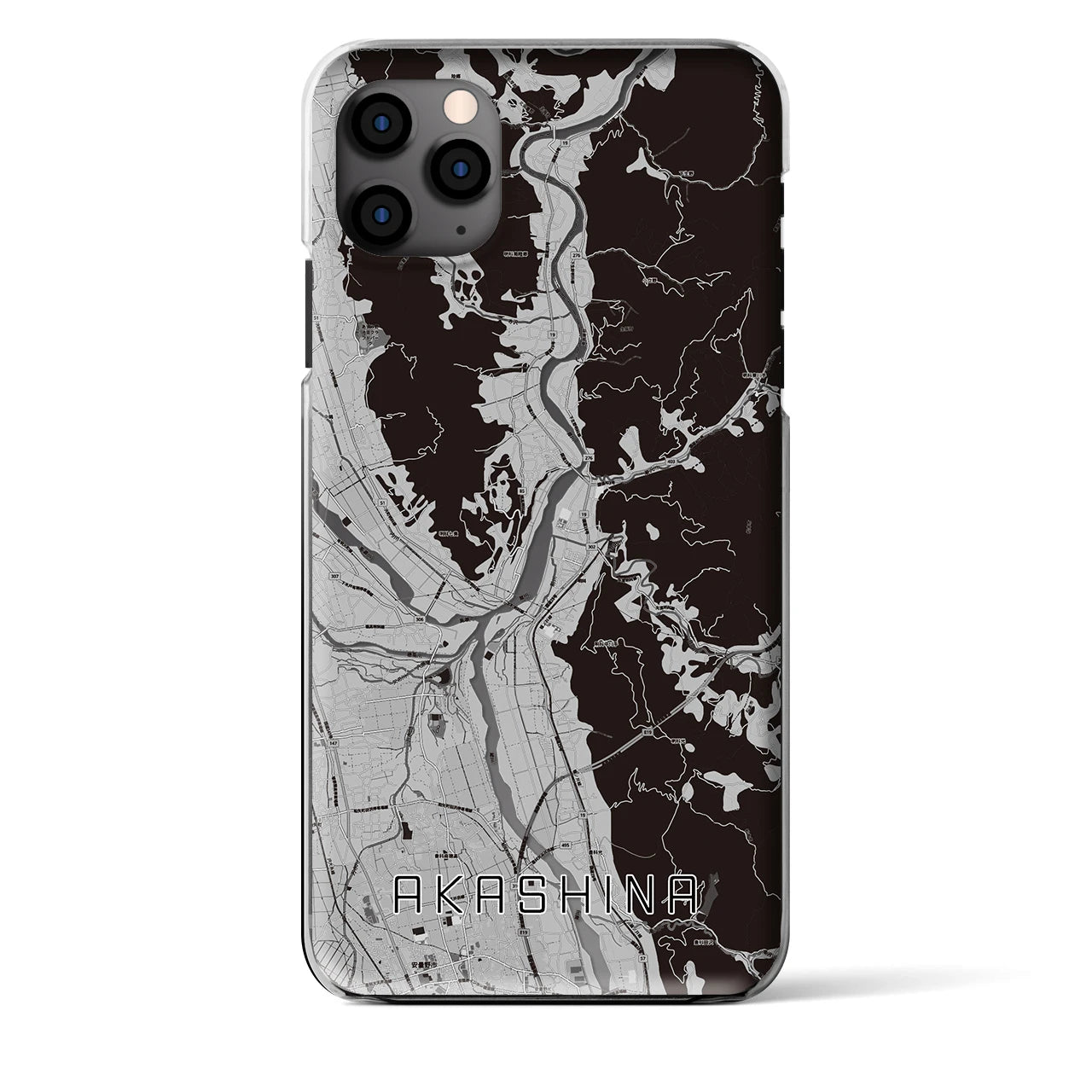 【明科（長野県）】地図柄iPhoneケース（クリアタイプ）