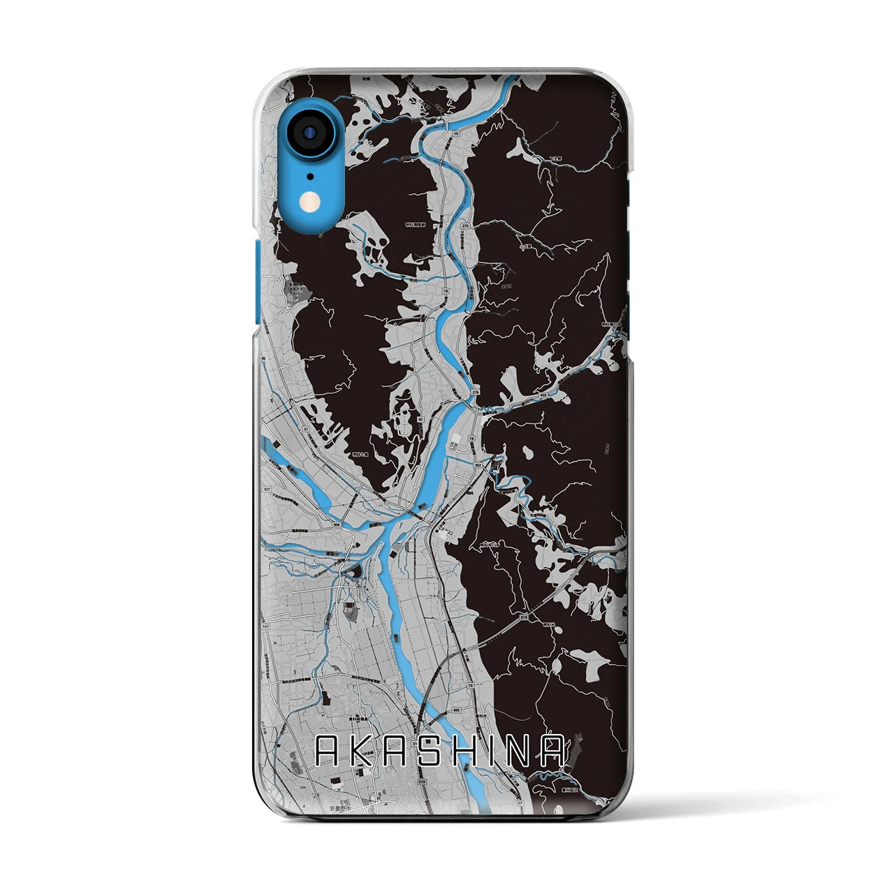 【明科（長野県）】地図柄iPhoneケース（クリアタイプ）