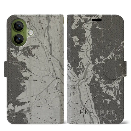 【明科（長野県）】地図柄iPhoneケース（手帳タイプ）