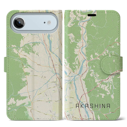 【明科（長野県）】地図柄iPhoneケース（手帳タイプ）