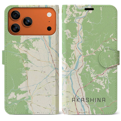 【明科（長野県）】地図柄iPhoneケース（手帳タイプ）